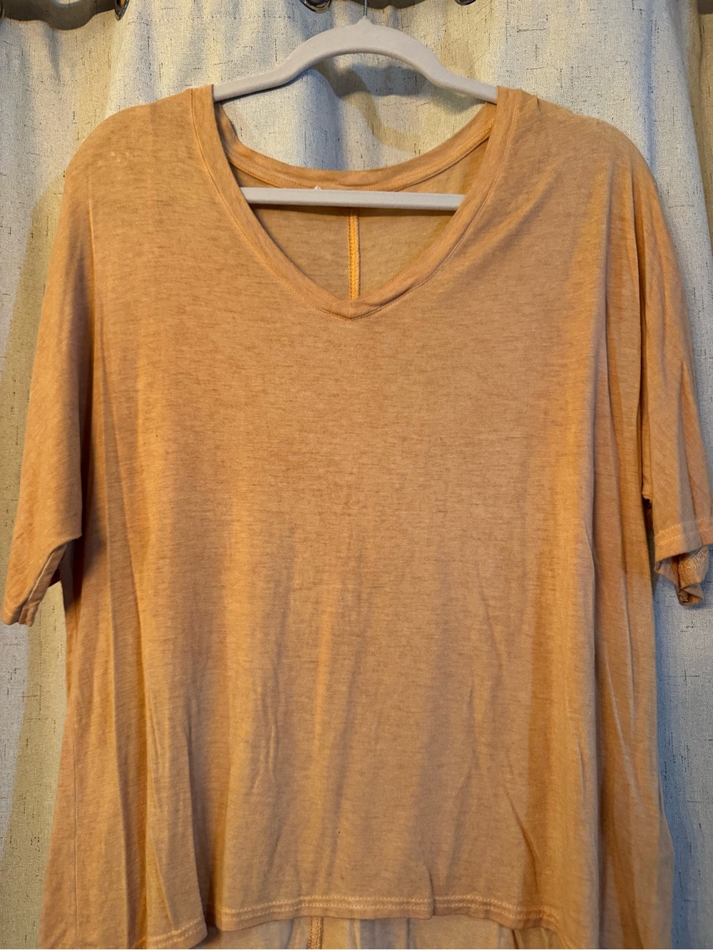Jane and Delancey Short Sleeve V-Neck Tee in Peach